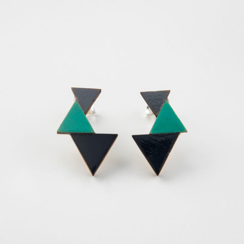 Colourful Geometric Wooden Studs
