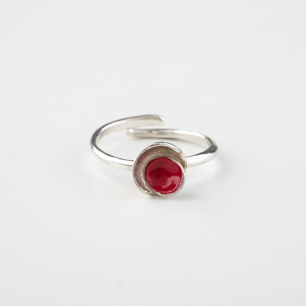 Touch of Enamel Silver Ring - Ornato Jewellery