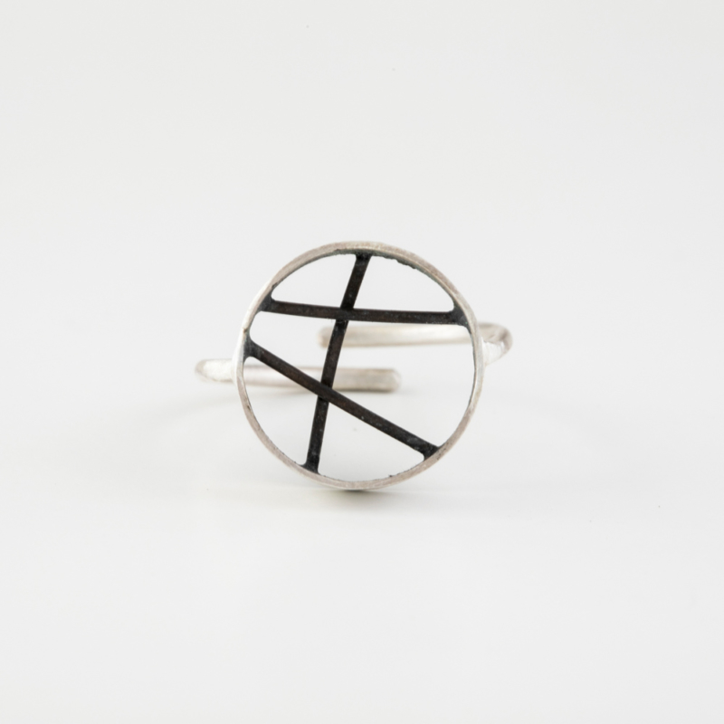 Diffraction Adjustable Silver Ring