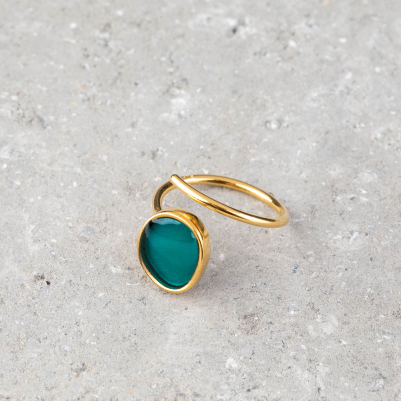 Gold and Enamel Wrap Ring