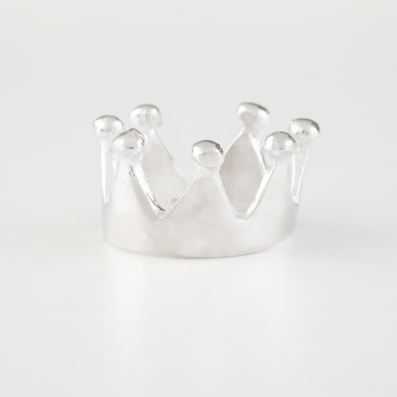 Adjustable Silver Crown Ring
